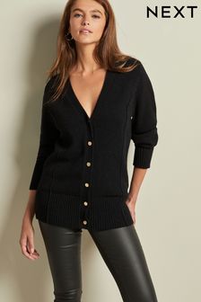 黑色 - 密縫排扣開襟衫 (D75405) | NT$1,170