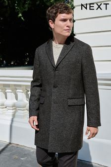 Grey Wool Blend Textured Epsom Overcoat (D75465) | €104
