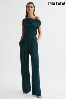 Reiss Teal Maple Off-The-Shoulder Jumpsuit (D75715) | AED1,786