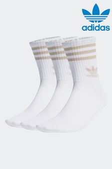 adidas Originals Mid Cut Crew White Socks 3 Pairs