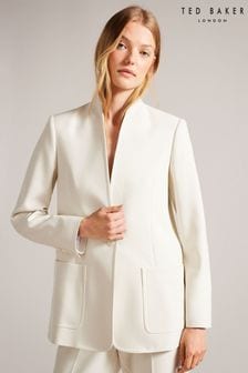 Ted Baker Natural Ambero Single Breasted Collarless Blazer (D76031) | €159