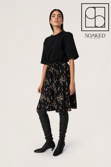 Soaked in Luxury Shirley Ilio Black Midi Skirt (D76261) | €49