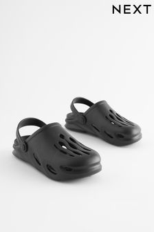 Black Slip-On Clog Sandals (D76306) | $24