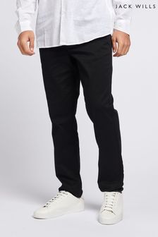 Czarny - Bawełniane spodnie chino z diagonalu Jack Wills (D76335) | 380 zł