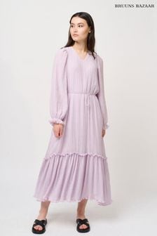 Bruuns Bazaar Purple Hebe Hamida Gathered Ruffle Maxi Dress (D76428) | 242 €