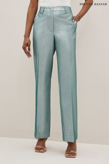 Zelene hlače s širokimi hlačnicami Bruuns Bazaar Feverfew Eleza (D76453) | €81