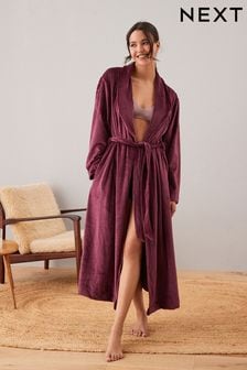 Berry Red Supersoft Ribbed Dressing Gown (D76627) | $54