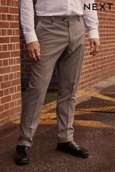 Taupe Natural Herringbone Suit Trousers (D76740) | €33