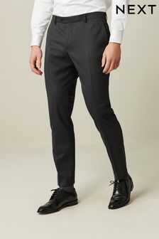 Charcoal Grey Slim Fit Wool Blend Suit Trousers (D76755) | 292 QAR