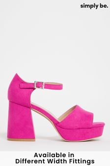 Simply Be Extra Wide Fit Pink Fuschia Closed Back Platform Heeled Sandals (D76948) | 47 €
