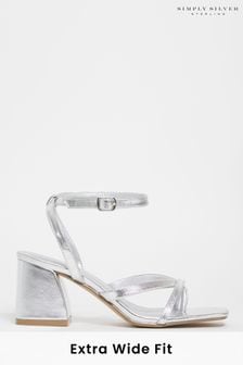 Simply Be Silver Extra Wide Fit Tubular Strappy Sandals (D76951) | 46 €