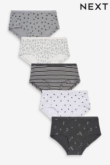 Grey Hearts Hipster Briefs 5 Pack (2-16yrs) (D77023) | €11.50 - €16.50
