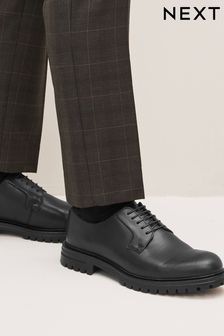 Black - Chunky Sole Derby Shoes (D77044) | BGN97
