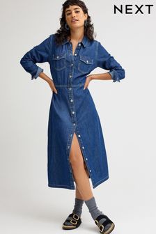 Rinse Blue Denim Midi Shirt Dress (D77050) | 67 €