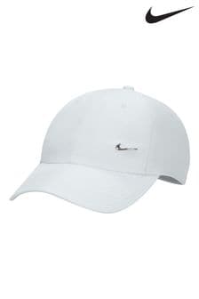 White - Nike Dri-fit Club Unstructured Metal Swoosh Cap (D77138) | kr420