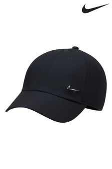Czarny - Nieusztywniana czapka z daszkiem Nike Dri-fit Club z metalowym logo swoosh (D77139) | 145 zł