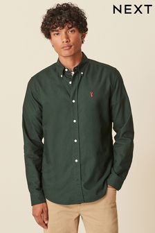 Forest Green Regular Fit Long Sleeve Oxford Shirt (D77442) | €14.50