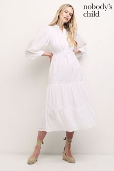 Nobodys Child Elsie White Midi Dress (D77596) | €56