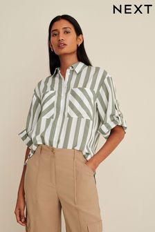 Зеленый хаки - Рубашка с длинными рукавами и фурнитурой (D77646) | €20