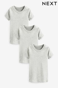 Grey Short Sleeve Vest 3 Pack (1.5-16yrs) (D77670) | €14 - €19