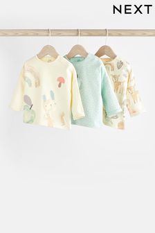 Miętowo zielony - Zestaw 4 koszulek niemowlęcych z długim rękawem (D77701) | 70 zł - 77 zł
