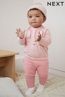 Pink Bunny Baby Cosy Sweater And Leggings 2 Piece Set (D77720) | $38 - $44
