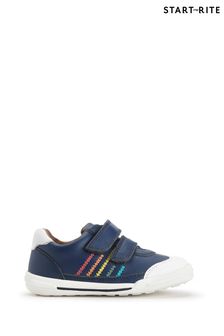 Start Rite Roundabout Blue Leather Rainbow Riptape Trainers (D77737) | $87