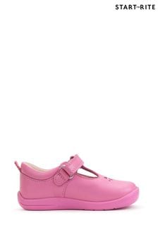 Start-Rite Pink Puzzle Leather T-Bar Riptape Shoes F & G Fit (D77747) | $92