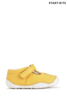 Start-Rite Yellow Tumble Leather Riptape T-Bar Baby Shoes (D77751) | $73
