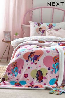 Pink Princess Teddy Disney Fleece Throw (D77761) | 37 €