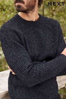 Black Regular Chenille Knitted Jumper (D77843) | ₪ 110