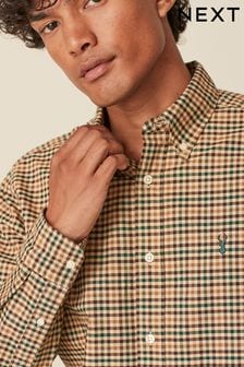 Neutral Check Long Sleeve Oxford Shirt (D78006) | €33
