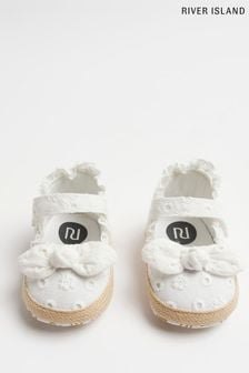 River Island Baby Girls White Broderie Shoes (D78012) | HK$103