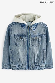 Рівер-Айленд Бойз Блакитна джинсова куртка з капюшоном (D78060) | 1 092 ₴ - 1 456 ₴