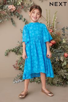 Blue Star Jacquard Party Dress (3-16yrs) (D78136) | €17 - €21