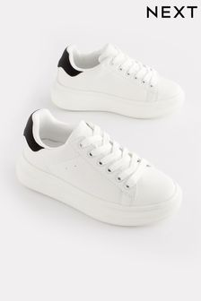 أبيض/أسود - حذاء رياضي نعل سميك (D78359) | 12 ر.ع - 15 ر.ع