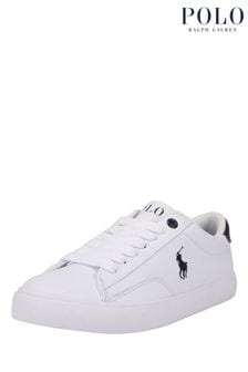 Polo Ralph Lauren White and Navy Blue Theron V Logo Trainers (D78596) | 478 SAR