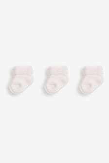 JoJo Maman Bébé White 3-Pack Baby Socks (D78630) | €9