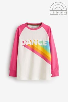 Różowy Dance z brokatem - Kolorowa koszulka z długim rękawem Little Bird by Jools Oliver (D78650) | 90 zł - 105 zł