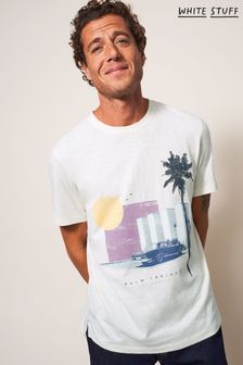 White Stuff Palm Springs Grafik-T-Shirt, Natur (D78720) | 30 €