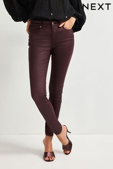 Berry Red Coated Skinny Jeans (D78825) | kr325
