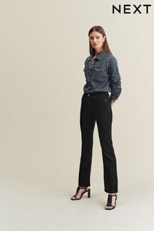 Czarny - Bardzo miękkie jeansy z rozszerzanymi nogawkami (D78840) | 166 zł