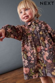 Шоколадный цветочный принт - Хлопковое платье-рубашка  (3 мес.-8 лет) (D78874) | €15 - €18