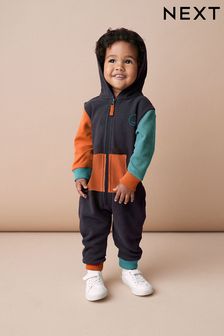 Navy - Colourblock Jersey All-in-one (3mths-7yrs) (D78964) | kr300 - kr340