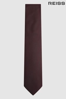 Reiss Burgundy Ceremony Textured Silk Tie (D79035) | OMR36