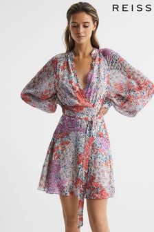 Платье мини с цветочным принтом Reiss Kiera (D79050) | €301