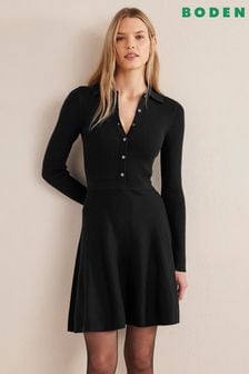 Boden Black Rib Detail Knitted Mini Dress (D79098) | 148 €