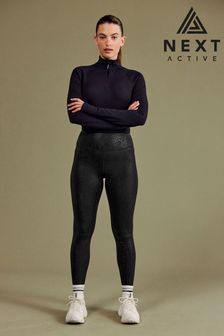 Estampado animal negro revestido - Leggings deportivos de efecto moldeador y talle alto NUEVOS Y MEJORADOS de Active (D79196) | 34 €