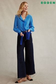 Синий - Широкие джинсы с завышенной талией Boden (D79235) | €140