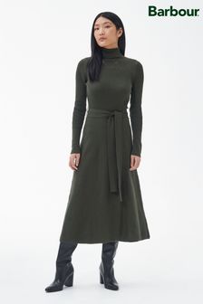 Barbour® Khaki Green Laverne Midi Knitted Dress (D79376) | 828 SAR